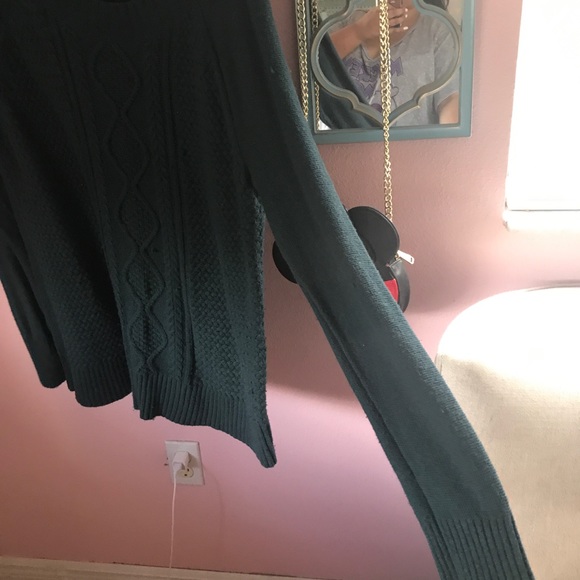 Blue Cable Knit Sweater Plus Size - Picture 2 of 5
